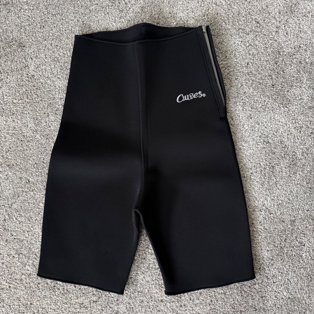 Curves Neoprene Weight Loss Workout Shorts Black High Waist Sauna Shorts Mens